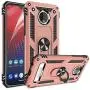 Moto Z4 Case, Moto Z4 Play Case with HD Screen Protector,Gritup 360 Degree Rotating Metal Ring Holder Kickstand Armor Anti-Scratch Bracket Cover Phone Case for Motorola Moto Z4 Force Rose Gold
