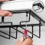 DEFWAY Wine Glass Rack - 2 Pack Under Cabinet Stemware Wine Glass Holder Glasses Storage Hanger Metal Organizer for Bar Kitchen Black DEFWAY Wine Glass Rack - 2 Pack Under Cabinet Stemware Wine Glass Holder Glasses Storage Hanger Metal Organizer for Bar Kitchen Black