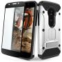 Evocel Moto E5 Play / E5 Cruise Case, [Explorer Series Pro] Premium Full Body Case with Glass Screen Protector, Belt Clip, Metal Kickstand for Motorola Moto E5 Cruise/Moto E5 Play, Silver