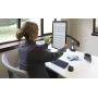 Ergotech Single Freedom Arm, Includes Single Aluminum Articulating Arm, 8.4-17.8 lbs. Weight Capacity, Suitable for Monitors up to 27 inches, VESA Compatible 75×75, 100×100, Metal Gray (FDM-PC-G01)