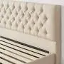 ZINUS Misty Upholstered Platform Bed Frame / Mattress Foundation / Wood Slat Support / No Box Spring Needed / Easy Assembly, Taupe, Queen ZINUS Misty Upholstered Platform Bed Frame / Mattress Foundation / Wood Slat Support / No Box Spring Needed / Easy Assembly, Taupe, Queen