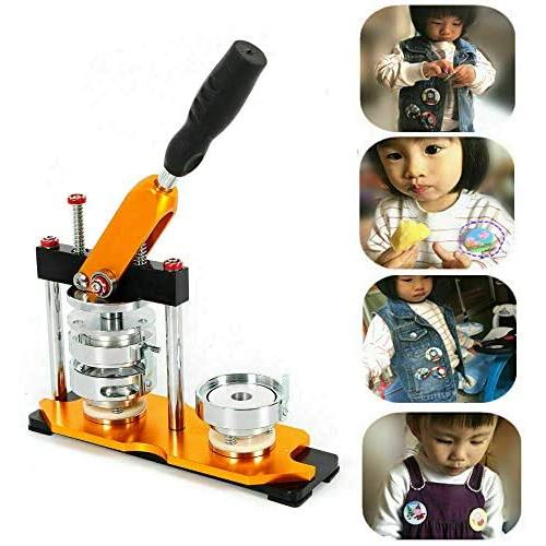 DNYSYSJ Button Maker Machine, 25mm Button Maker Hand Pressure Rotary Badge Machine+100 Making Badges Circle Button Part