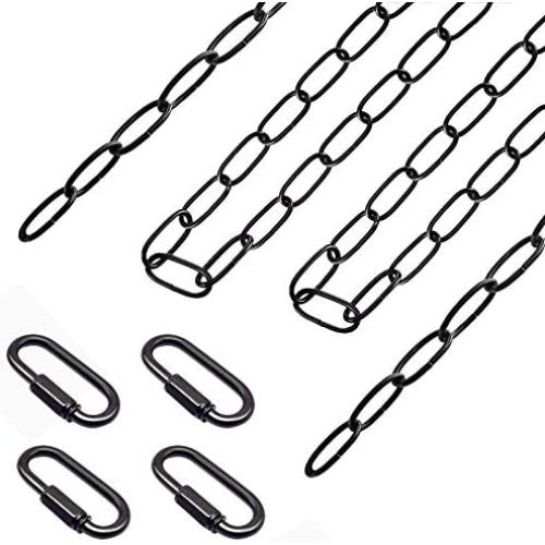 ECUDIS 20 Feet Black Pendant Light Fixture Chain, Lighting Hanging Chain Extension with Connection Locks, Heavy Duty Lighting Chain Replacement for Chandelier, Plants, Fruit Basket (Black Finish) ECUDIS 20 Feet Black Pendant Light Fixture Chain, Lighting Hanging Chain Extension with Connection Locks, Heavy Duty Lighting Chain Replacement for Chandelier, Plants, Fruit Basket (Black Finish)