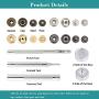 140 Set Snap Buttons Kit - 12.5mm Metal Button Press Studs with 4 Pieces Fixing Tools, 4 Colors Leather Snaps for Clothing