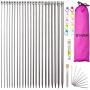 Knitting Needle Set, BCMRUN 22PCS 2mm(B)-8mm(L) Straight Single Pointed Stainless Steel Sweater Needles Set(11Pair-11 Size,9.8 inch) with Locking Stitch Makers Large-Eye Blunt Needles Measure Tape