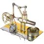 Yamix Stirling Engine Kit, DIY Single Cylinder Balance Stirling Engine Model Science Experiment Kit Education Toy with All-Metal Base