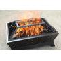 PHI VILLA Fire Pits Outdoor Wood Burning, 34'' x 26'' Rectangular Deep Bowl Large Patio Firepit with Spark Screen, Poker & Metal Grate