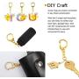 Roctee 50 Piece Key Ring with Chain, Gold D Snap Hook Split Metal Keychain Parts, DIY Crafts Key Ring Hardware with 8mm Open Jump Ring and Connector