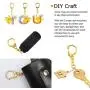 Roctee 50 Piece Key Ring with Chain, Gold D Snap Hook Split Metal Keychain Parts, DIY Crafts Key Ring Hardware with 8mm Open Jump Ring and Connector