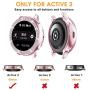 Mosonio Compatible with Galaxy Active 2 Watch Band with Case Women, Jewelry Replacement Metal Wristband Strap with Bling PC Protective Cover for Samsung Active 2 Watch Band(Pink, 40mm)