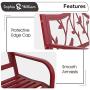 Sophia & William Outdoor Patio Metal Bench Red, Steel Frame Bench with Backrest and Armrests for Porch, Patio, Garden, Lawn, Balcony, Backyard and Indoor, 50.4”Wx23.5”D x35.0”H