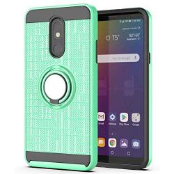 YmhxcY Compatible for LG Stylo 5 / LG Stylo 5 Plus/LG Stylo 5V / LG Stylo 5X Case,360 Degree Rotating Ring & Bracket Dual Layer Shock Bumper Cover for LG Stylo 5-ZH Mint