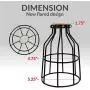 Newhouse Lighting WLG1B Ca Metal Guard for Ceiling Fan, Pendant String Light and Vintage Lamp Shades/Cover, Industrial Wire Fixture Iron Bird Cage, 1 Pack, Black