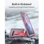 YOUMAKER Case for Galaxy S10, Kickstand Case with Built-in Screen Protector Heavy Duty Protection Shockproof Full Body Slim Fit Cover for Samsung Galaxy S10 6.1 inch - Pink