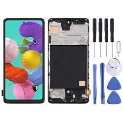 LIYONG Replacement Spare Parts TFT Material LCD Screen and Digitizer Full Assembly with Frame for Samsung Galaxy A51 Repair Parts (Color : Black)