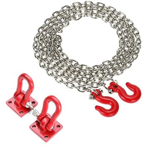 LAFEINA 1:10 RC Rock Crawler Accessories Tow Hooks and Trailer Chain Kit for Axial SCX10 Tamiya CC01 D90 D110 TF2 RC Trucks Car Parts LAFEINA 1:10 RC Rock Crawler Accessories Tow Hooks and Trailer Chain Kit for Axial SCX10 Tamiya CC01 D90 D110 TF2 RC Trucks Car Parts