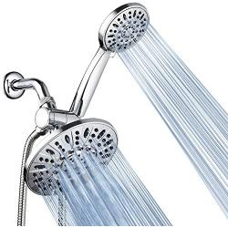 AquaDance 7'' Premium High Pressure 3-Way Rainfall Combo for The Best of Both Worlds - Enjoy Luxurious Rain Showerhead and 6-Setting Hand Held Shower Separately or Together - Chrome Finish - 3328