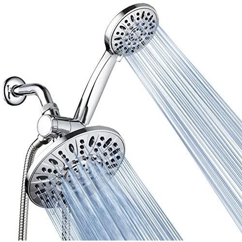 AquaDance 7'' Premium High Pressure 3-Way Rainfall Combo for The Best of Both Worlds - Enjoy Luxurious Rain Showerhead and 6-Setting Hand Held Shower Separately or Together - Chrome Finish - 3328