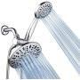 AquaDance 7'' Premium High Pressure 3-Way Rainfall Combo for The Best of Both Worlds - Enjoy Luxurious Rain Showerhead and 6-Setting Hand Held Shower Separately or Together - Chrome Finish - 3328
