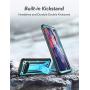 YOUMAKER Kickstand Case for Galaxy S10 Plus, Built-in Screen Protector Work with Fingerprint ID Full Body Heavy Duty Protection Shockproof Cover for Samsung Galaxy S10+ Plus 6.4 inch - Blue