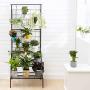 Metal 3-Tier Hanging Plant Stand Planter Shelves Flower Pot Organizer Rack Multiple Flower Pot Display Holder Shelf Indoor Outdoor Heavy Duty Planter Shelving Unit with Grid Panel