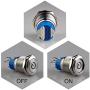 Ulincos Latching Pushbutton Switch U19C1 1NO1NC SPDT ON/Off Silver Stainless Steel with Blue LED Suitable for 19mm 3/4'' Mounting Hole (Blue)