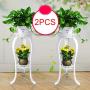 Sonlogiftev 2Packs Metal Potted Plant Stand, Rustproof Decorative Flower Pot Rack with Indoor Outdoor Iron Art Planter Holders Garden Steel Pots