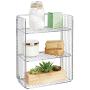 mDesign Tall Metal Wire Farmhouse Wall Decor Storage Organizer Shelf with 3 Levels for Bathroom, Entryway, Hallway, Mudroom, Bedroom, Laundry Room - Wall Mount - Chrome