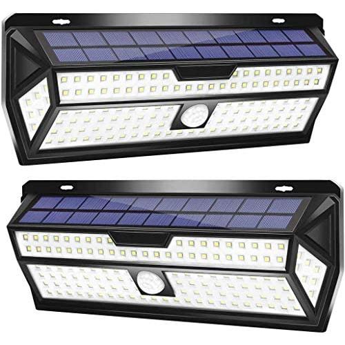 LE Solar Lights Outdoor, Motion Sensor Lights, 132 LED 270° Wide Angle, Waterproof Wireless Security Lights for Front Door, Garage, Yard and More (Pack of 2)