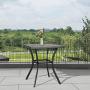 Ulax Furniture 31 x 31 Outdoor Bar Table Patio Metal Bar Bistro Table with Umbrella Hole