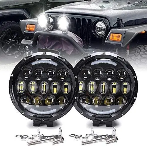 Work Lights 105W 2Pcs 7 Inch Round LED High/Low Beam Driving Light Off Road Driving Light Waterproof for Offroader, Truck, Car, ATV, SUV, Jeep, Construction, Camping, Hunters Work Lights 105W 2Pcs 7 Inch Round LED High/Low Beam Driving Light Off Road Driving Light Waterproof for Offroader, Truck, Car, ATV, SUV, Jeep, Construction, Camping, Hunters
