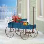Amish Wagon Decorative Indoor/Outdoor Garden Backyard Planter, Blue