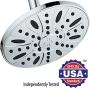 AquaDance 28'' Drill-Free Stainless Steel Slide Bar Combo Rain Showerhead 6-Setting Hand Revolutionary Low 3-Way Diverter for Easy Reach, Dual Shower Head Spa System - Chrome Finish