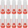 [NOT 128GB ] Enfain 10 Pack Small Capacity 128 MB USB Flash Drive Bulk Thumb Drives 128MB in Red, with LED Indicator, 12 x Removable White Labels for Marking Contents Loaded