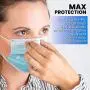 Disposable 3-Layer Protective, 3-D Perfect Fit, Soft Skin Layer Face Mask - 50 Pack