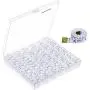 Paxcoo 36 Pcs Transparent Plastic Sewing Machine Bobbins with Case and Soft Measuring Tape for Brother Singer Babylock Janome