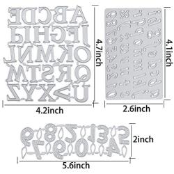 GORGECRAFT 3pcs Metal Frame Cutting Dies Number Alphabet Carbon Steel Embossing Stencil Template Mould for DIY Card Making Scrapbooking Paper Craft Photo Album