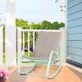 PHI VILLA Outdoor Patio Metal Rocking Chair, Padded Modern Rocker Chairs with Cushion, Support 301lbs for Porch, Deck, Balcony or Indoor Use (1PCS, Green)