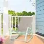 PHI VILLA Outdoor Patio Metal Rocking Chair, Padded Modern Rocker Chairs with Cushion, Support 301lbs for Porch, Deck, Balcony or Indoor Use (1PCS, Green)