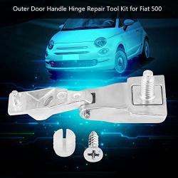 Qiilu Chrome Metal Auto Outer Door Handle Hinge Repair Tool Kit OS or NS for Fiat 500 51939041 519645