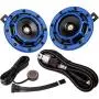 FARBIN Car Horn 12v Loud Motorcycle Horns High/Low Supertone Truck Horn Kit Electric Train Horn for Car (Blue horn with wire button) FARBIN Car Horn 12v Loud Motorcycle Horns High/Low Supertone Truck Horn Kit Electric Train Horn for Car (Blue horn with wire button)