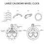 SevenUp Large Silver Wall Clock Silent, 26'' x 22'' Office Modern Non Ticking Battery operated Clock for Living Room - Premium Plastic and Metal Parts Material, Best 3D Moving Gear Wall Decorative Clock
