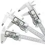 EZT 150mm Digital Calipers, Full Stainless Steel Electronic 6 Inch Digital Vernier Caliper, with Extra-Large LCD Screen, Auto-Off Feature, Inch and Millimeter Conversion Metal Measuring Tool Caliper EZT 150mm Digital Calipers, Full Stainless Steel Electronic 6 Inch Digital Vernier Caliper, with Extra-Large LCD Screen, Auto-Off Feature, Inch and Millimeter Conversion Metal Measuring Tool Caliper