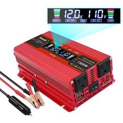 IpowerBingo 700W Car Power Inverter Dual AC Outlets and Dual USB Charging Ports DC 12V to 110V AC Car Converter with Digital Display