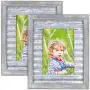 SZQINJI 5x7 Picture Photo Frame Pack of 2 Made of Rustic Solid Wood with HD Glass, Ripple Metal Sheet for Tabletop Display and Wall Mount SZQINJI 5x7 Picture Photo Frame Pack of 2 Made of Rustic Solid Wood with HD Glass, Ripple Metal Sheet for Tabletop Display and Wall Mount