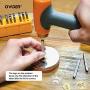 OWDEN Jewelry Metal Stamps Set for Jewelry Making,Size:(1/8'',3mm) 2 Sets Art Font Letter Punch Set (Uppercase and Lowercase) with 1 Set Number Punch Set,1Pc Hammer and 1Pc Steel Bench Block