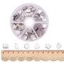 PandaHall Elite 120 Pcs 304 Stainless Steel Flat Round Oval Heart Star Flower Rhombus Blank Stamping Tag Pendants Charms 6 Styles for Jewelry Making