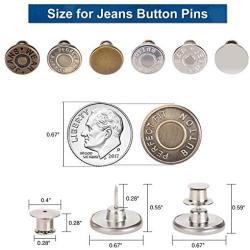 Pants Button Adjuster 12 Pcs Button Pin for Jeans No Sew, LACE INN 6 Style Fashion Button Pins Perfect Fit Jean Button Extenders Replacement Kits Instant Add or Reduce Any Pants Waist