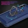 Newseego Compatible with Motorola Moto E 2020 Case with Tempered Glass Screen Protector 【1 Pack】 Metal Ring Holder Kickstand Work with Magnetic Car Mount Shockproof Protective Soft Cover-Blue