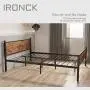 IRONCK Queen Bed Frame with Headboard Industrial, Bed Frame Queen Size with 16 Heavy Duty Steel Slats and 10 Legs, More Stronger, Noise-Free, Mattress Foundation No Box Spring Needed IRONCK Queen Bed Frame with Headboard Industrial, Bed Frame Queen Size with 16 Heavy Duty Steel Slats and 10 Legs, More Stronger, Noise-Free, Mattress Foundation No Box Spring Needed